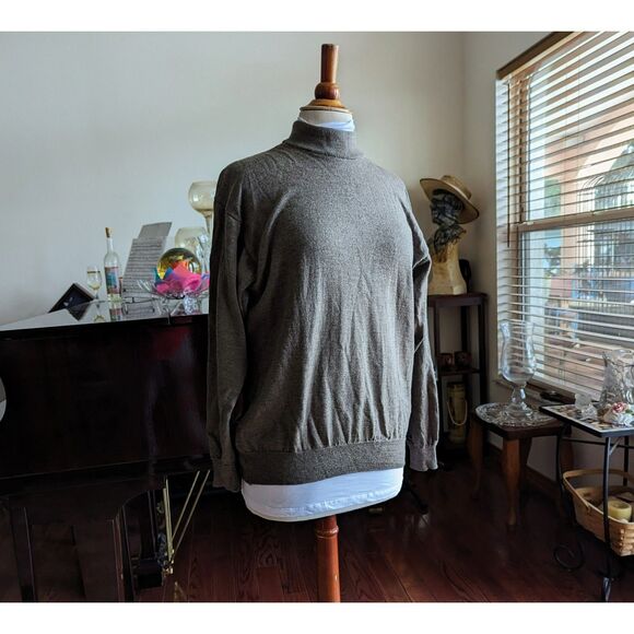 Fiji Made in Italy wool mock neck pullover lightweight sweater   SZ M - Picture 3 of 9